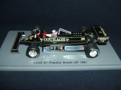 画像1: 新品正規入荷品●SPARK 1/43 LOTUS 87 PRACTICE BRITISH GP 1981 (N.マンセル） #12