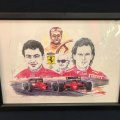 FERRARI アートグラフ 額装品 M.アルボレート・G.ベルガー直筆サイン入り