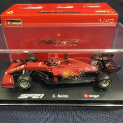 画像1: 新品正規入荷品●burago1/43 FERRARI SF21 (C.サインツ）2021 #55ドライバーフィギュア付