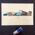 ●特価品●大判●David Wilson作 エアーブラシプリント HONDA RA107 (J.バトン）2007