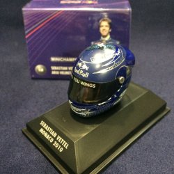 画像1: セカンドハンド品●PMA1/8 RED BULL S.ベッテル ミニチュアヘルメット MONACO 2010