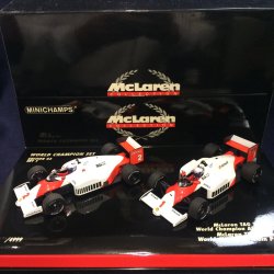 画像1: セカンドハンド品●HONDA F1別注●PMA1/43 WORLD CHAMPION SET McLAREN MP4/2B (1985) ＆ MP4/2C (1986) A.プロスト 2台セット 