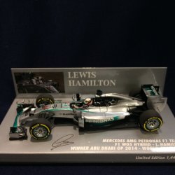 画像1: セカンドハンド品●PMA1/43 MERCEDES AMG PETRONAS W05 WINNER ABU DHABI GP WORLD CHAMPION 2014 (L.ハミルトン）#44