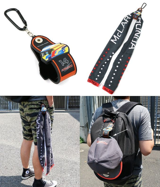 Mclaren Honda チーム Pvc ヘルメット タオルホルダー カラビナキーチェーン 17 F 1 コレクターズストア Signass