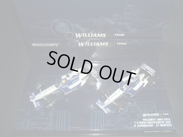 画像1: セカンドハンド品●PMA1/43  WILLIAMS FW24  1-2 FINISH MALAYSIAN GP  (R.シューマッハ＆J.P.モントーヤ）2台セット