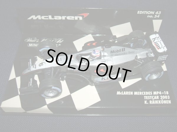 画像1: セカンドハンド品●PMA1/43 McLAREN MERCEDES MP4/18 TESTCAR 2003 (K.ライコネン）