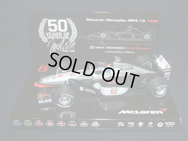 画像1: 新品正規入荷品●PMA1/43 McLAREN 50周年記念 McLAREN MERCEDES MP4-13 (M.ハッキネン)　1998