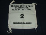 画像: 1991 イギリスGP (シルバーストーン） カメラマン用ビブス