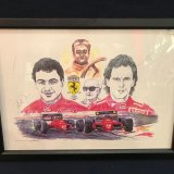 画像: FERRARI アートグラフ 額装品 M.アルボレート・G.ベルガー直筆サイン入り