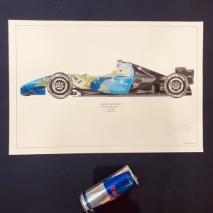 画像: ●特価品●大判●David Wilson作 エアーブラシプリント HONDA RA107 (J.バトン）2007