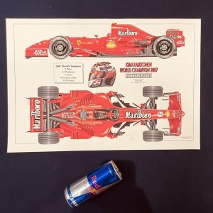 画像: ●特価品●大判●David Wilson作 エアーブラシプリント FERRARI F2007 WORLD CHAMPION (K.ライコネン）2007