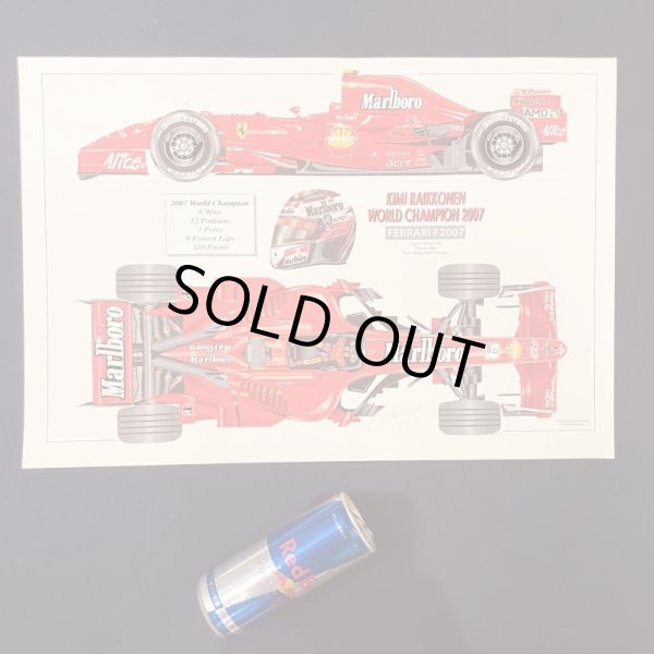 画像1: ●特価品●大判●David Wilson作 エアーブラシプリント FERRARI F2007 WORLD CHAMPION (K.ライコネン）2007