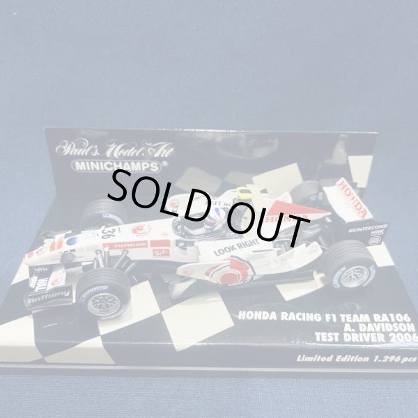 画像1: セカンドハンド品●PMA1/43 HONDA RA106 TEST DRIVER 2006 (A.デビットソン）#36