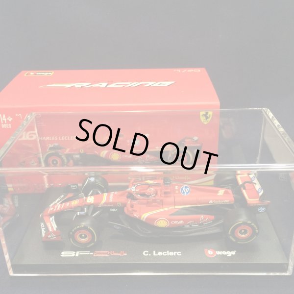 画像1: 新品正規入荷品●burago1/43 FERRARI SF-24 (C.ルクレール）2024 #16 ※アクリルケース＆ドライバーフィギュア付