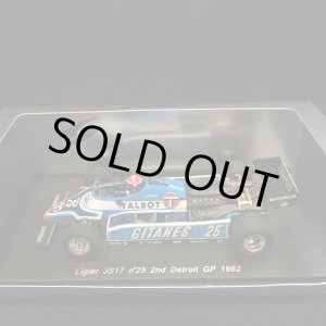 画像: セカンドハンド品●SPARK1/43 LIGIER JS17 2nd DETROIT GP 1982 (E.CHEEVER) #25
