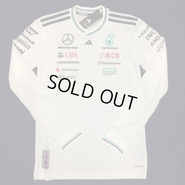 画像1: （オーセンティック）メルセデス AMG ペトロナス F1 チーム ドライバー ロングスリーブシャツ ホワイト 2025 /アディダス （サイズ　XL）