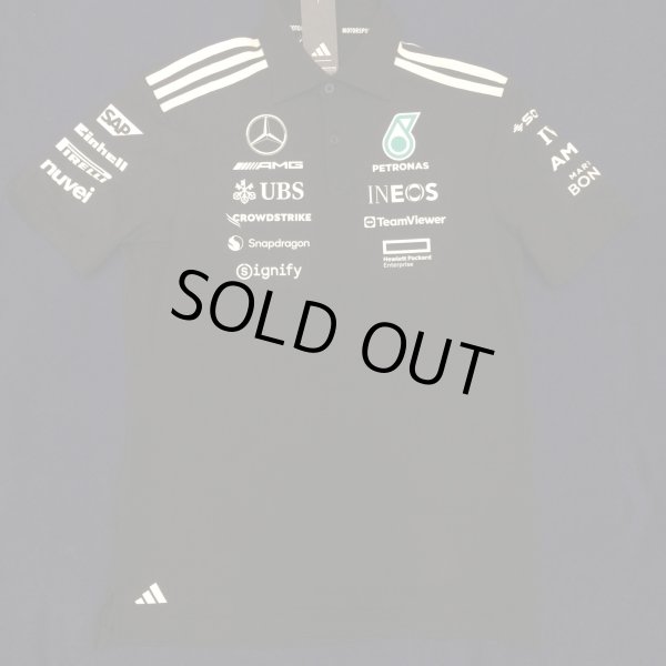 画像1: メルセデス AMG ペトロナス F1 チーム ドライバー ポロシャツ ブラック 2025 /アディダス (サイズ S)