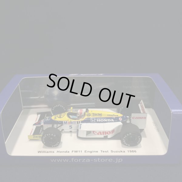 画像1: セカンドハンド品●FORZA別注●SPARK 1/43 WILLIAMS HONDA FW11 ENGINE TEST SUZUKA 1986 (中嶋悟）#5