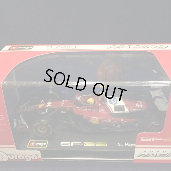 画像1: 新品正規入荷品●burago1/43 FERRARI SF-25 （L.ハミルトン）#44 ※アクリルケース＆ドライバーフィギュア付