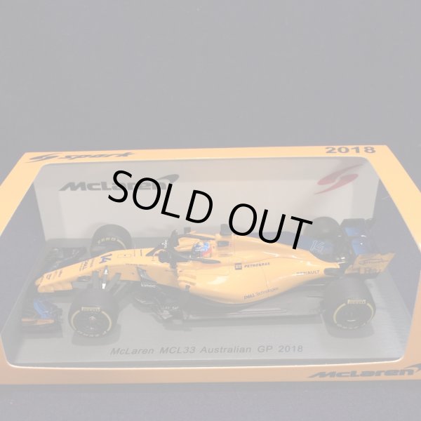 画像1: セカンドハンド品●SPARK 1/43 McLAREN RENAULT MCL33 AUSTRALIAN GP 2018 (F.アロンソ）#14