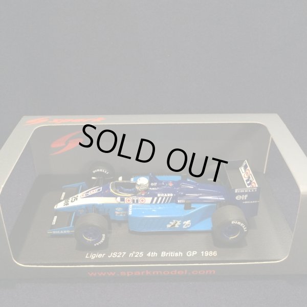 画像1: セカンドハンド品●SPARK 1/43 LIGIER JS27 4th BRITISH GP 1986 (R.アルヌー) #25