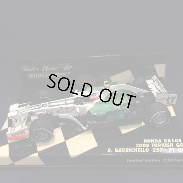画像1: セカンドハンド品●PMA 1/43 HONDA RA108 TURKISH GP 2008 257GP (R.バリチェロ）#17