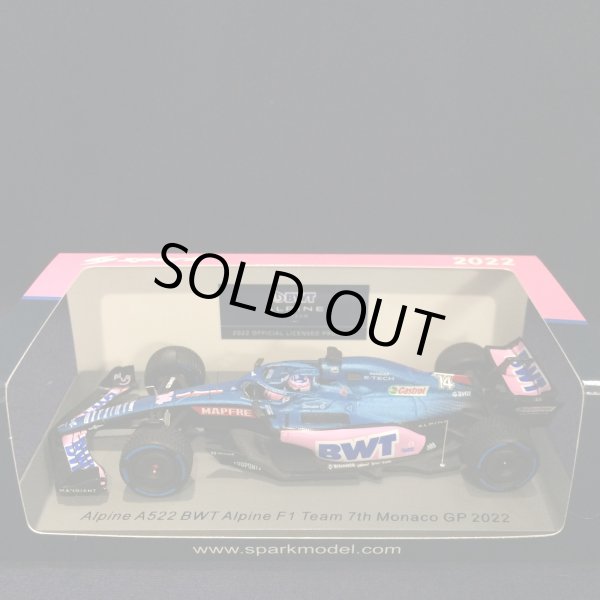 画像1: セカンドハンド品●SPARK1/43 ALPINE BWT A522 7th MONACO GP 2022 (F.アロンソ）#14
