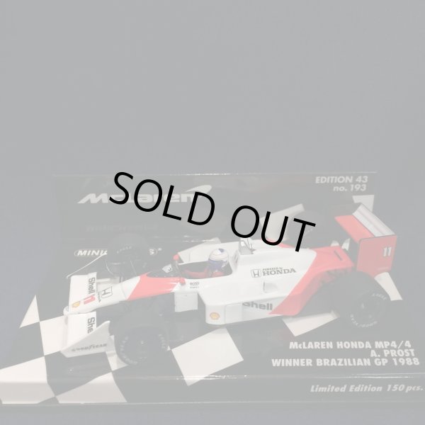 画像1: セカンドハンド品●PMA 1/43 McLAREN HONDA MP4/4 WINNER BRAZILIAN GP 1988 (A.プロスト）#11 ※専用たばこデカール付き※