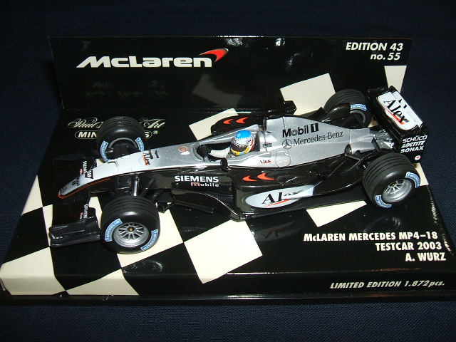 画像1: セカンドハンド品◎PMA1/43 McLAREN MERCEDES MP4-18 TESTCAR 2003 (A.ブルツ）