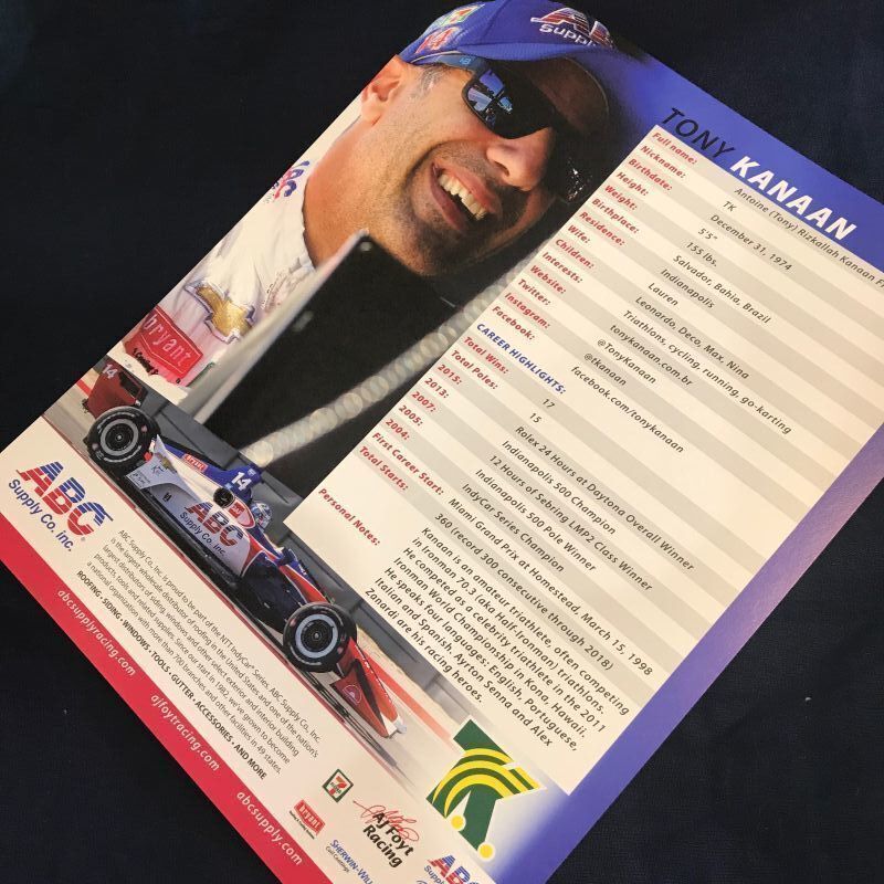 画像: 2019 INDY TONY KANAAN ドライバーカード