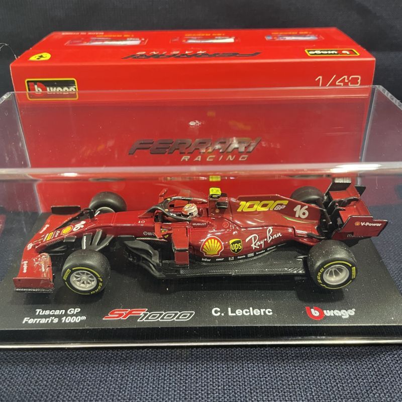 画像1: 新品正規入荷品●burago1/43 FERRARI SF1000 TUSCAN GP 2020(C.ルクレール）FERRARI F1 1000th #16 ドライバーフィギュア付