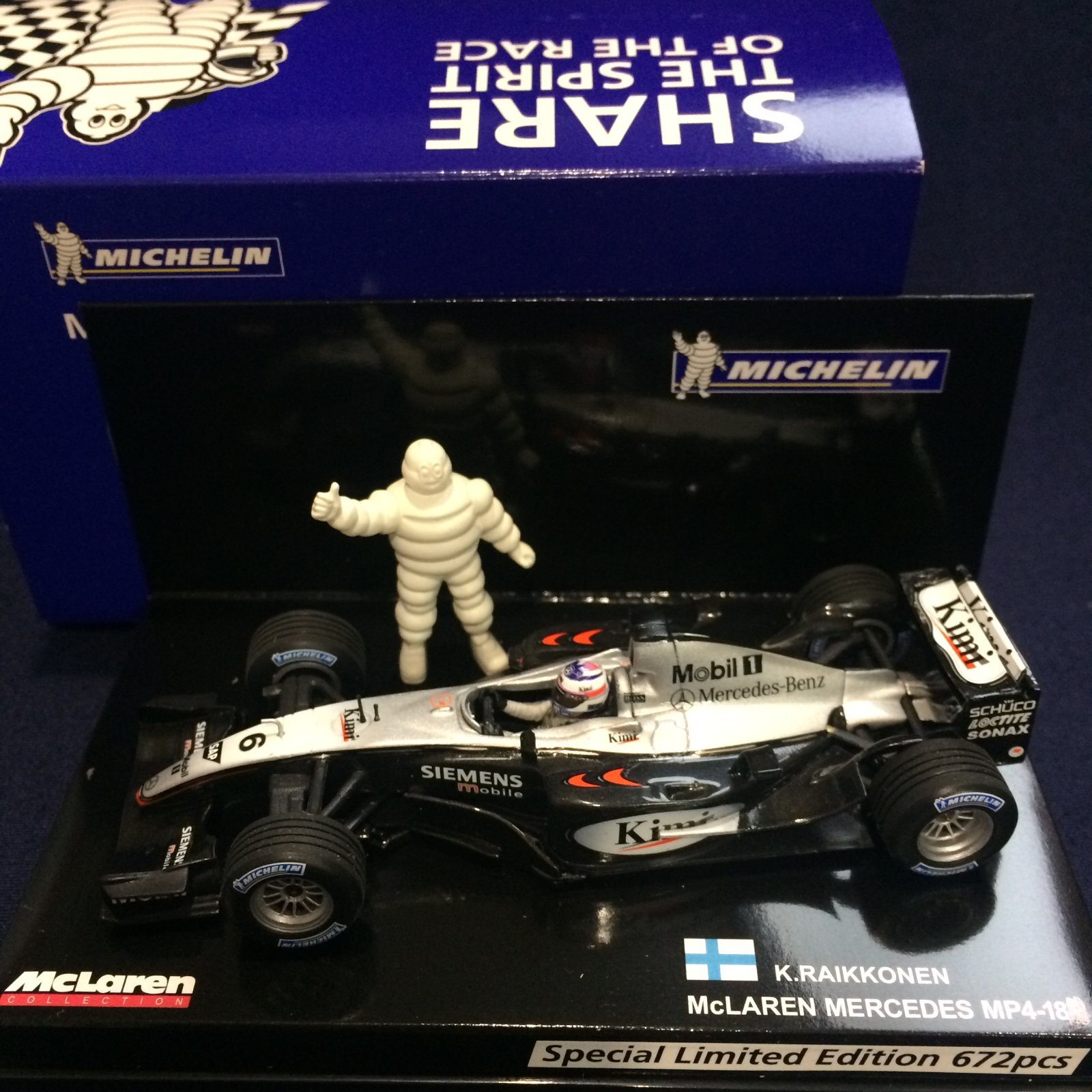 画像1: セカンドハンド品●ミシュラン別注●PMA1/43 McLAREN MERCEDES MP4-18 (K.ライコネン）#6