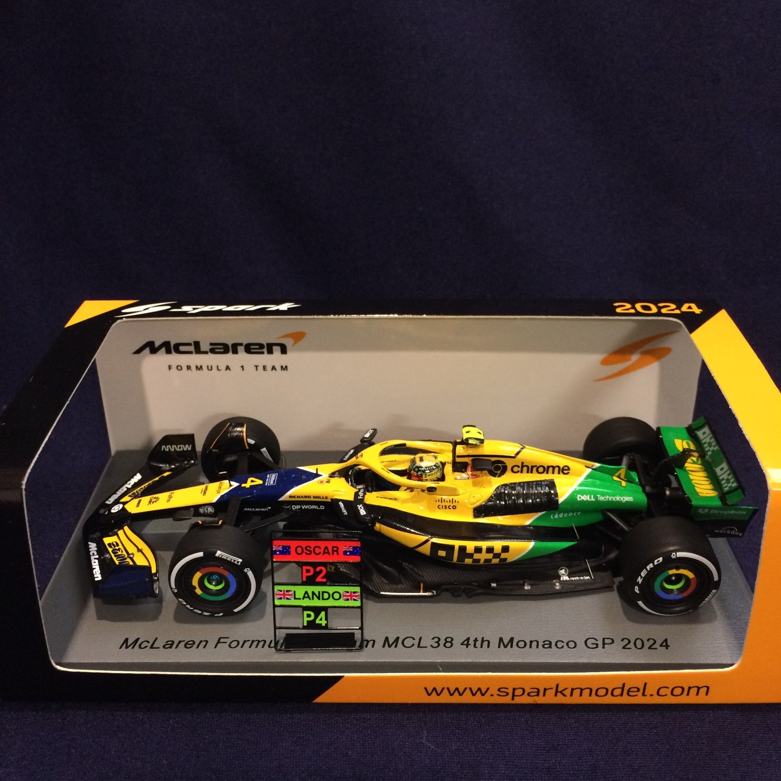 画像1: 新品正規入荷品●SPARK 1/43 McLAREN F1 MCL38 4th MONACO GP 2024 (L.ノリス）#4