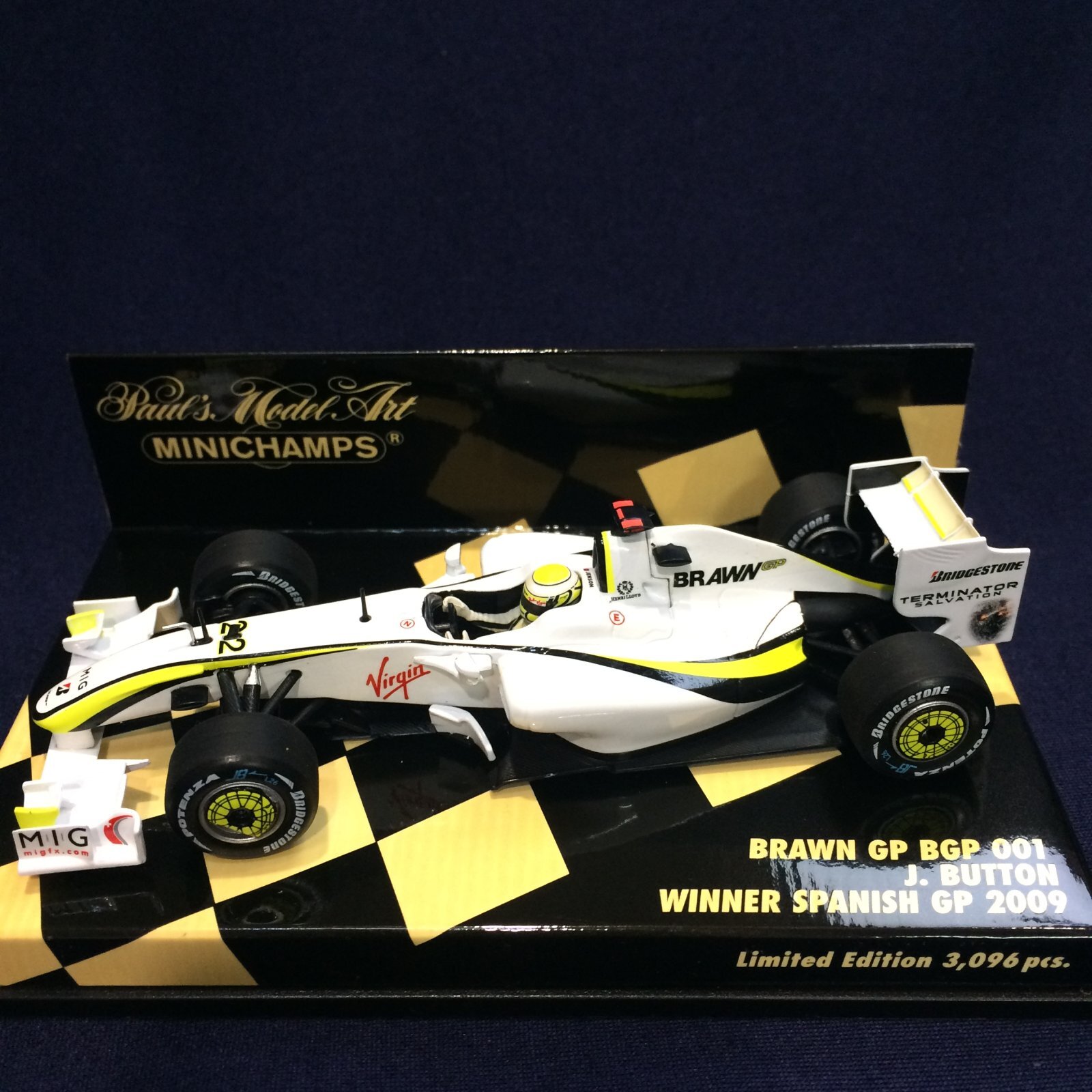 画像1: セカンドハンド品●特価品：台紙ヤケ有●PMA1/43 BRAWN GP BGP001 WINNER SPANISH GP (J.バトン）#22