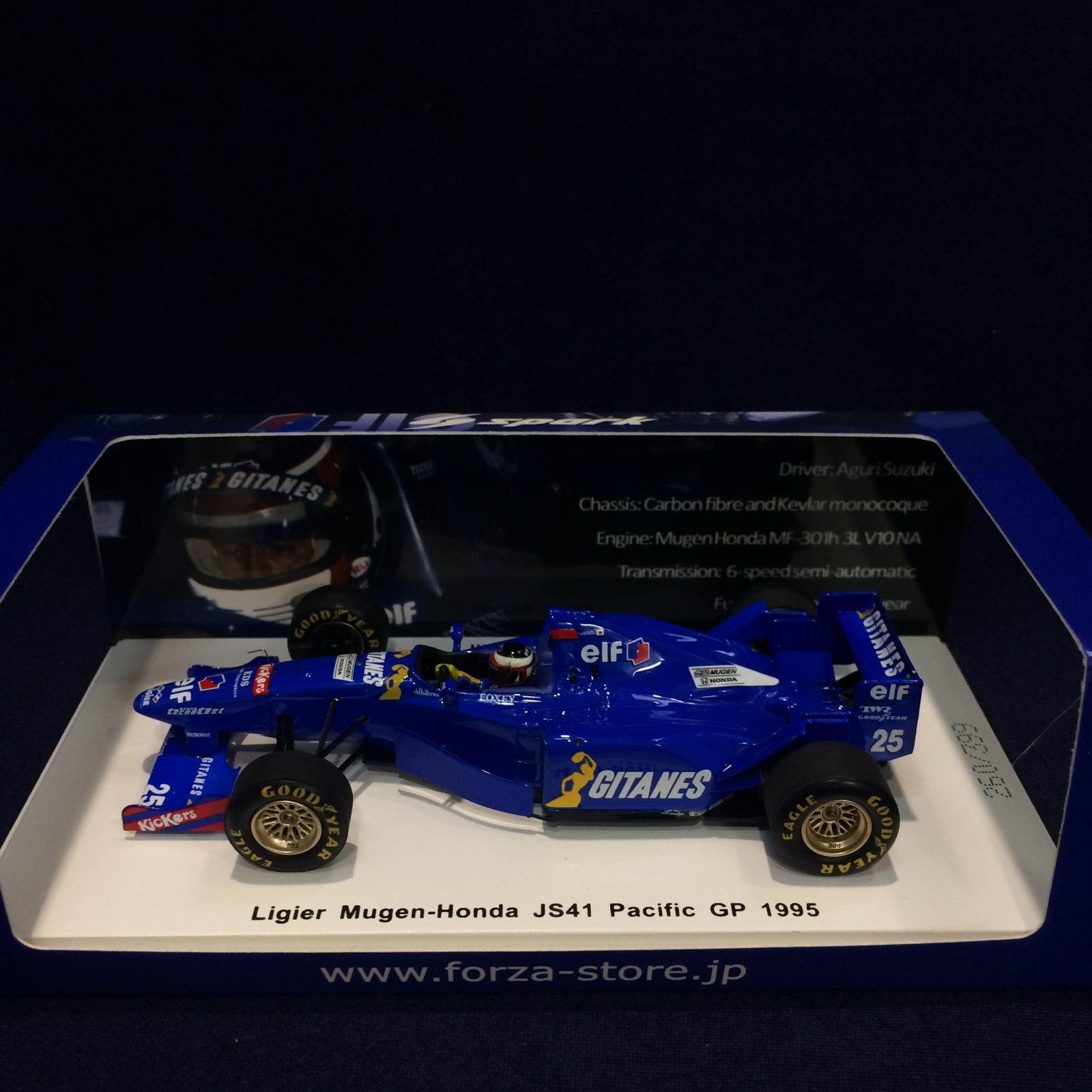 画像1: セカンドハンド品●FORZA別注●SPARK 1/43 LIGIER MUGEN HONDA JS41 PACIFIC GP 1995 (鈴木亜久里) #25