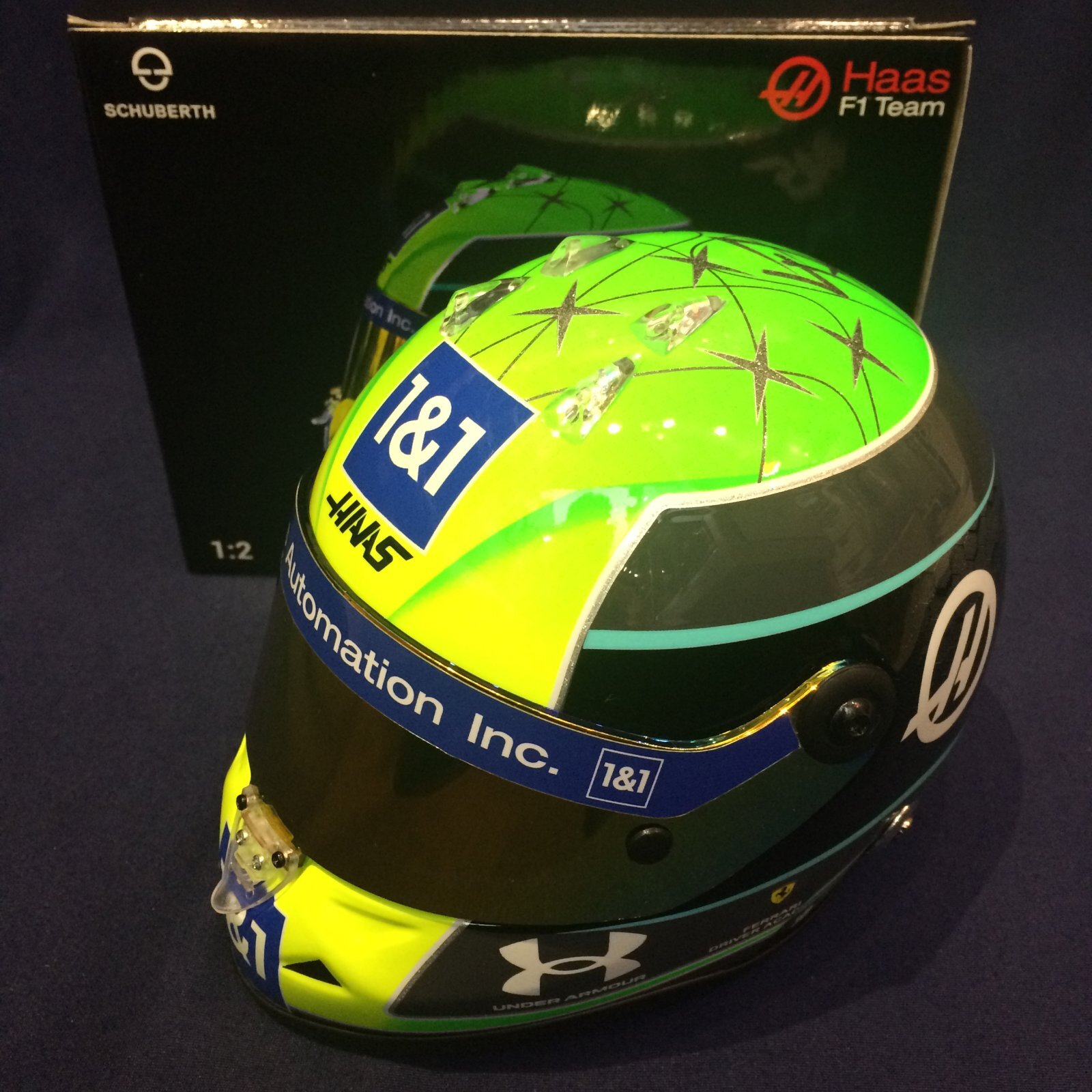 画像1: セカンドハンド品●MOB SPORT別注●1/2スケール HAAS F1 2022 (ミック・シューマッハ）ミニヘルメット