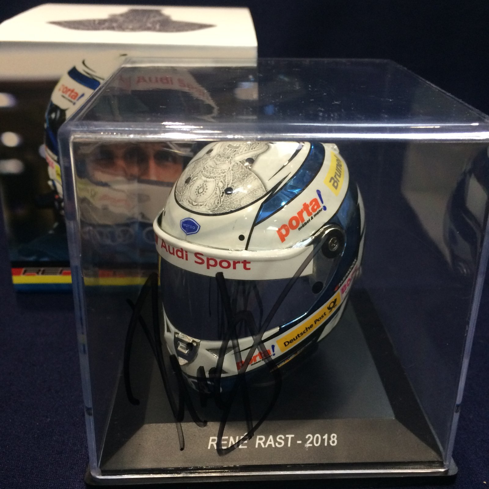 画像1: セカンドハンド品●SPARK 1/5スケール●直筆サイン入り● DTM 2018 （レネ・ラスト）ミニチュアヘルメット