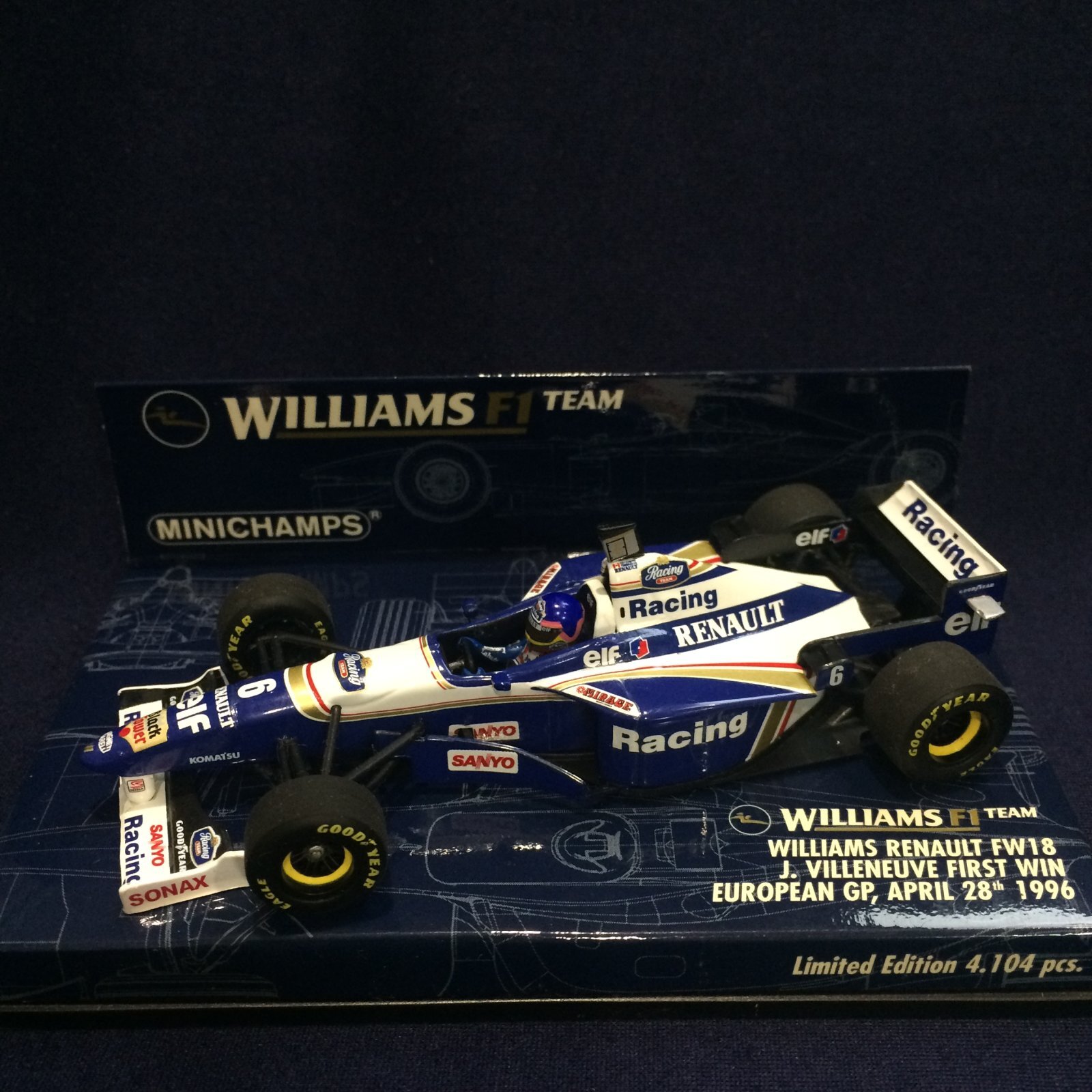 画像1: セカンドハンド品●PMA1/43 WILLIAMS RENAULT FW18 1st WIN EUROPEAN GP 1996 (J.ビルヌーブ）