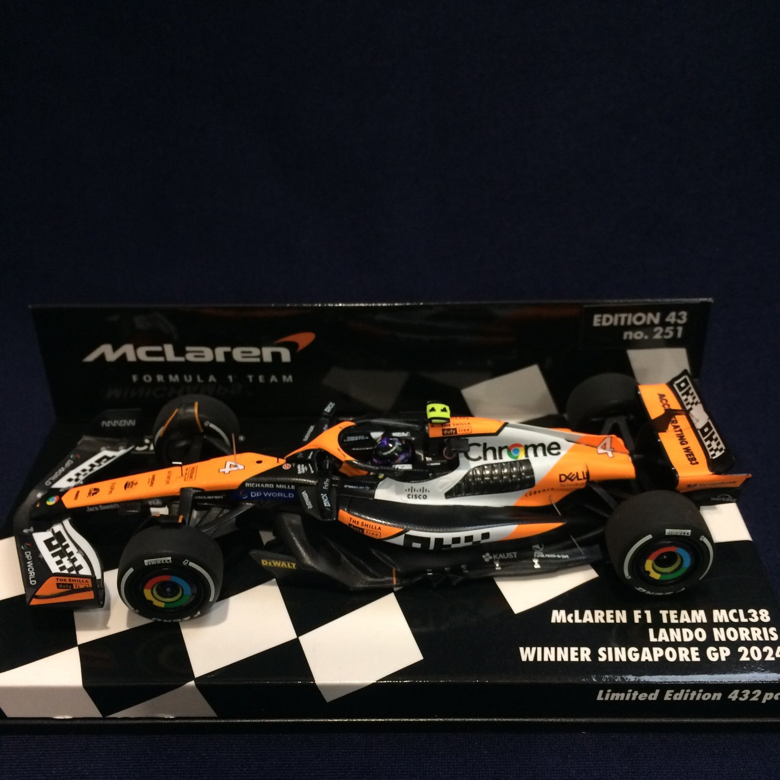 画像1: 新品正規入荷品●PMA1/43 McLAREN MERCEDES MCL38 WINNER SINGAPORE GP 2024 (L.ノリス）#4