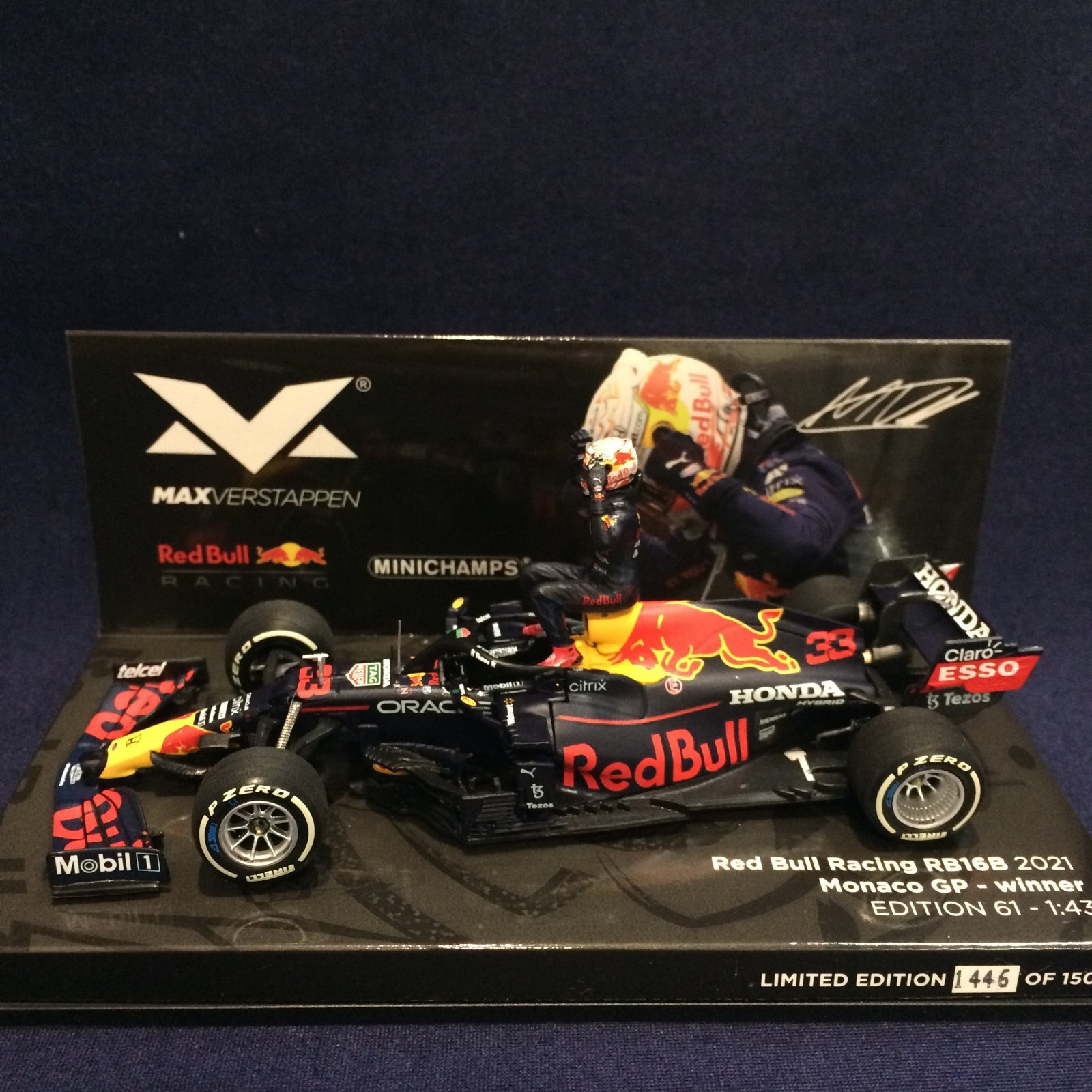 画像1: セカンドハンド品●MVショップ別注●PMA1/43 REB BULL HONDA RB16B WINNER MONACO GP 2021 (M.フェルスタッペン）#33