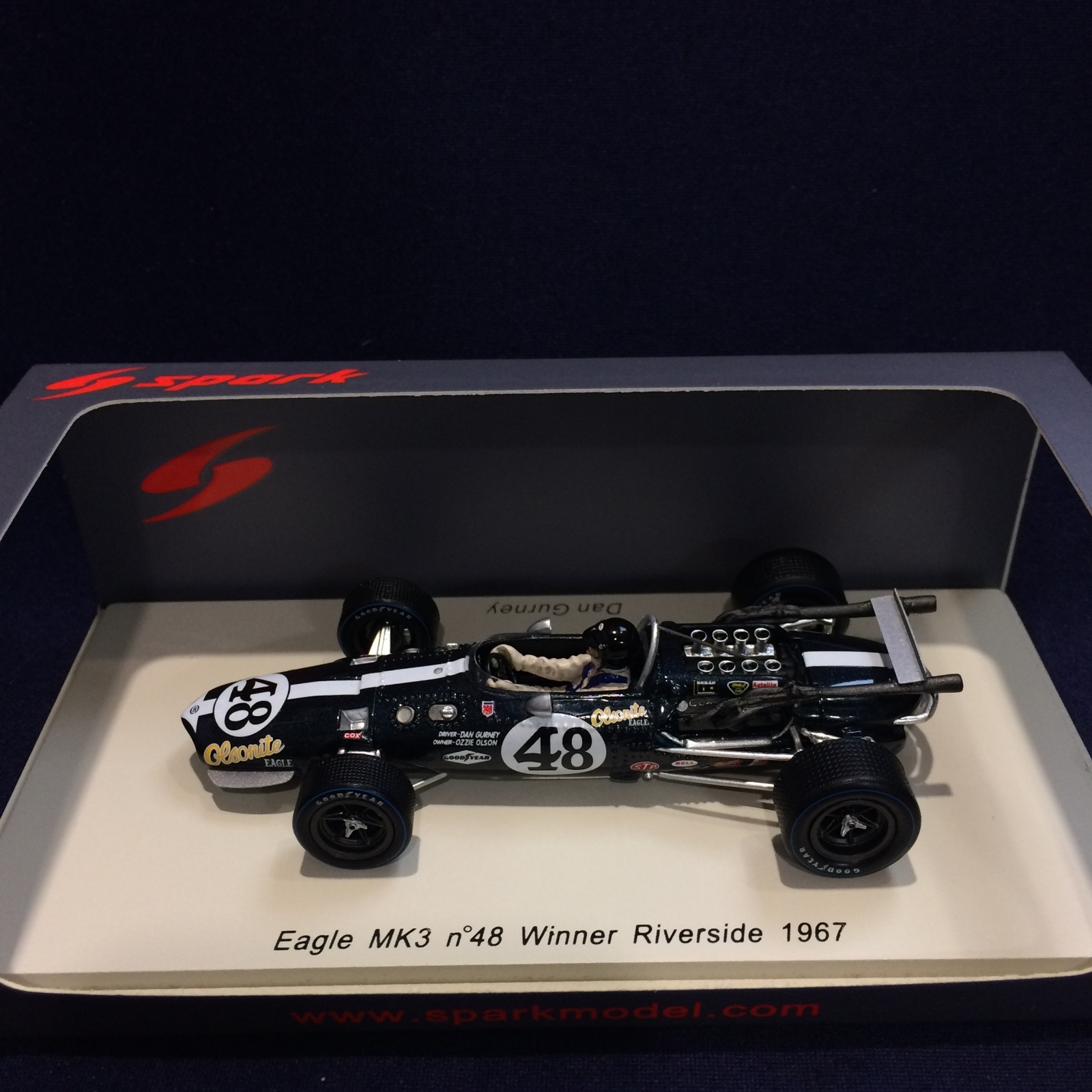 画像1: セカンドハンド品●SPARK 1/43 EAGLE MK3 WINNER RIVERSIDE GP 1967 (D.GURNEY) #48