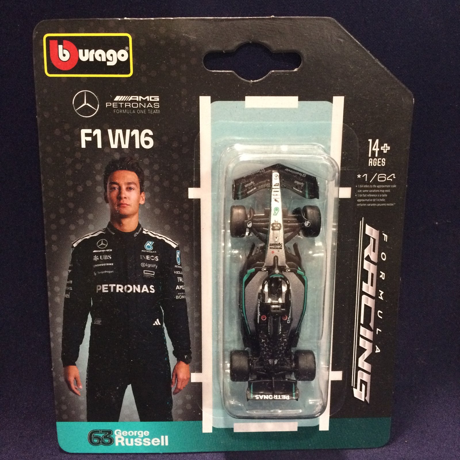 画像1: 新品正規入荷品●BURAGO 1/64スケール MERCEDES F1 W16 (G.ラッセル）#63