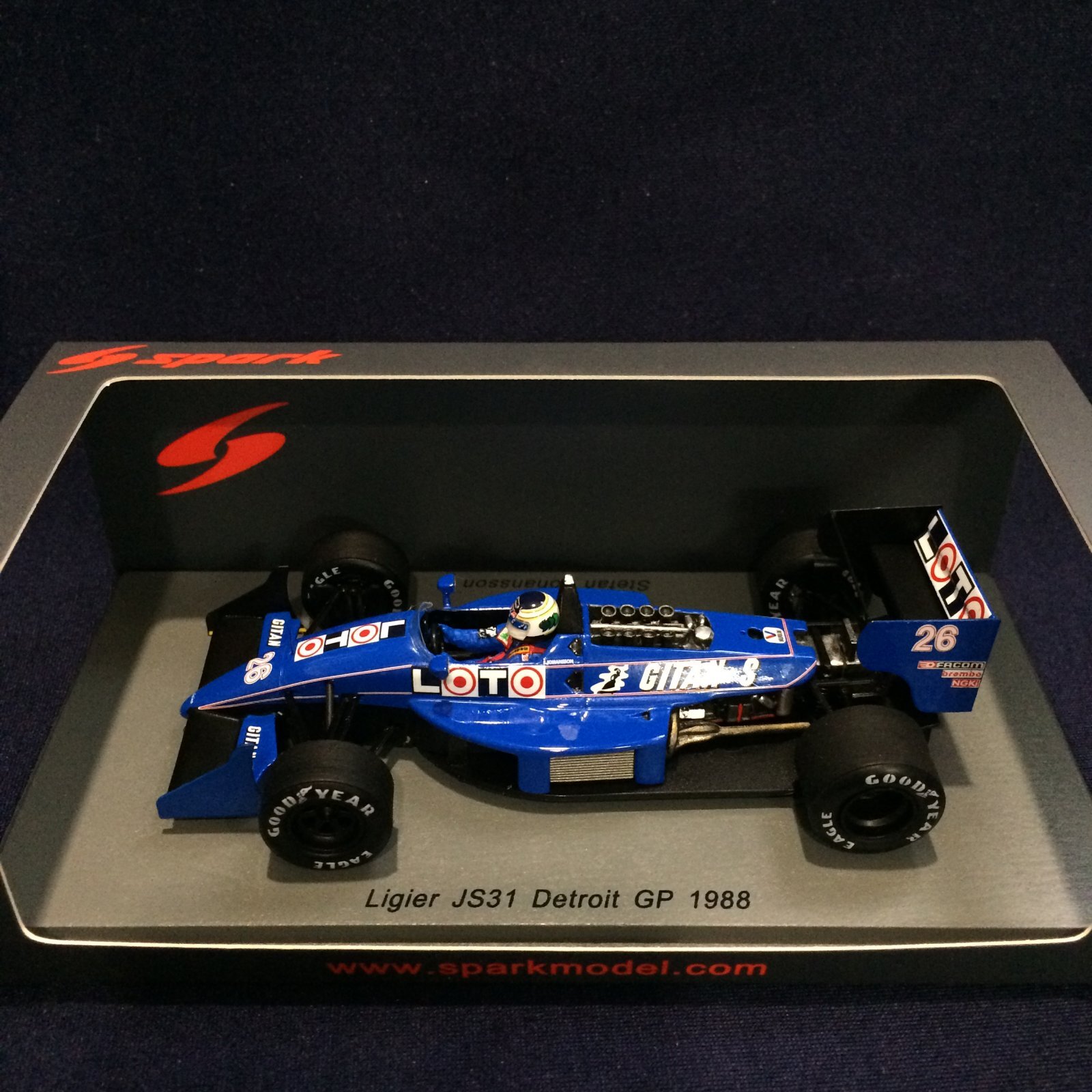 画像1: セカンドハンド品●SPARK 1/43 LIGIER JS31 DETROIT GP 1988 (S.ヨハンソン）#26