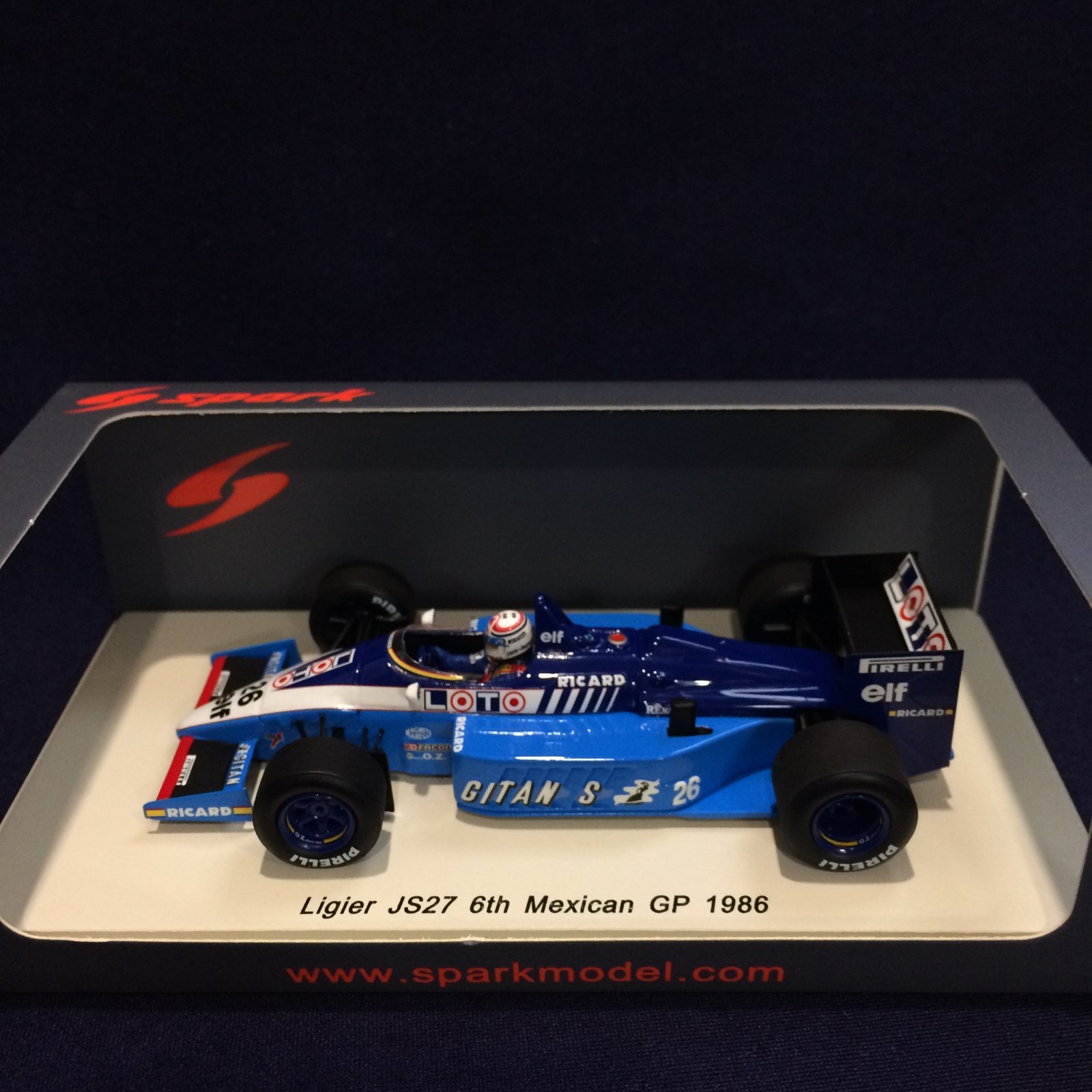 画像1: セカンドハンド品●SPARK 1/43 LIGIER JS27 6th MEXICAN GP 1986 (P.ALLIOT) #26
