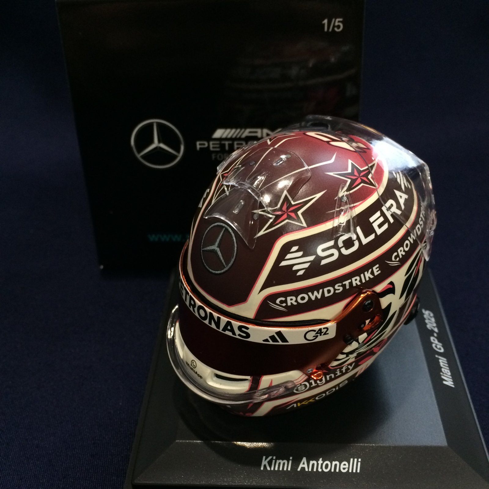 画像1: 新品正規入荷品●SPARK1/5 MERCEDES F1 MIAMI GP 2025 (K.アントネッリ）ミニヘルメット