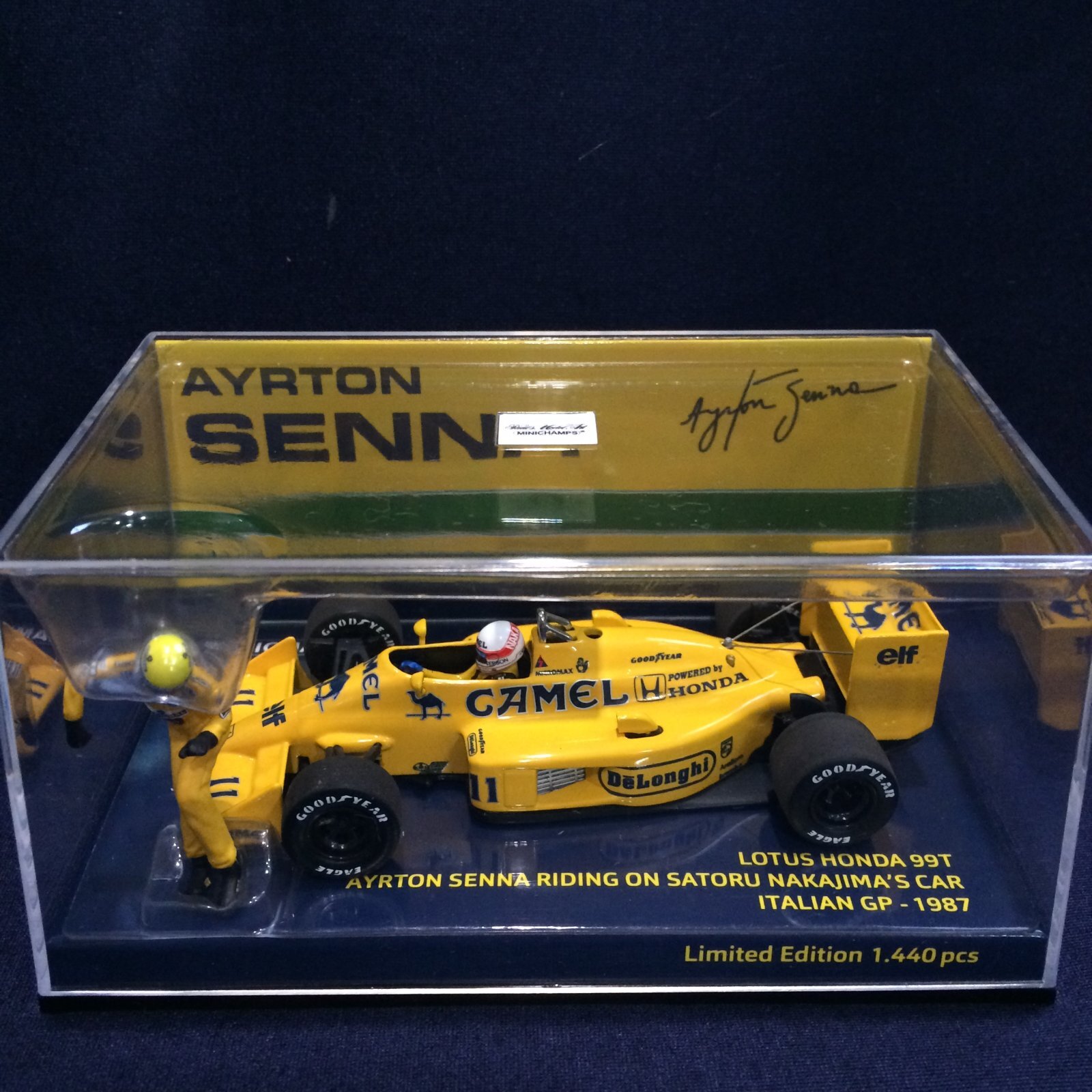 画像1: セカンドハンド品●PMA1/43 LOTUS HONDA 99T ITALIAN GP 1987 (A.セナ RIDING ON 中嶋悟）#11