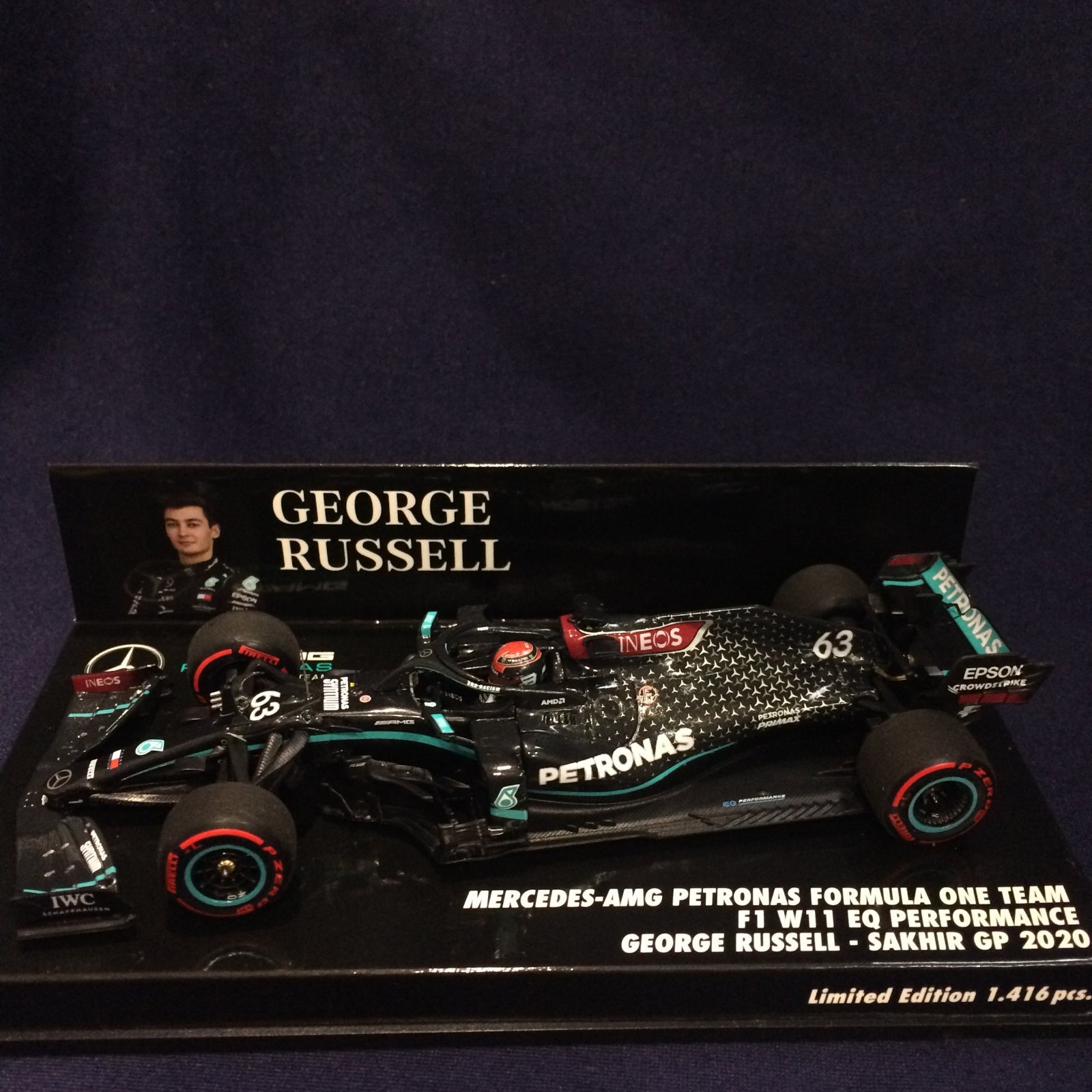 画像1: セカンドハンド品●●PMA1/43 MERCEDES-AGM PETRONAS W11 SAKHIR GP 2020 ※スポット参戦※ (G.ラッセル）#63