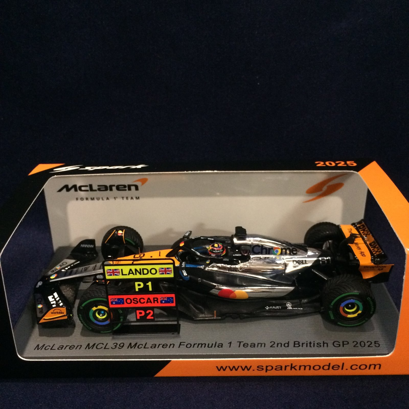 画像1: 新品正規荷品●SPARK1/43 McLAREN MCL39 2nd BRITISH GP 2025 (O.ピアストリ）#81