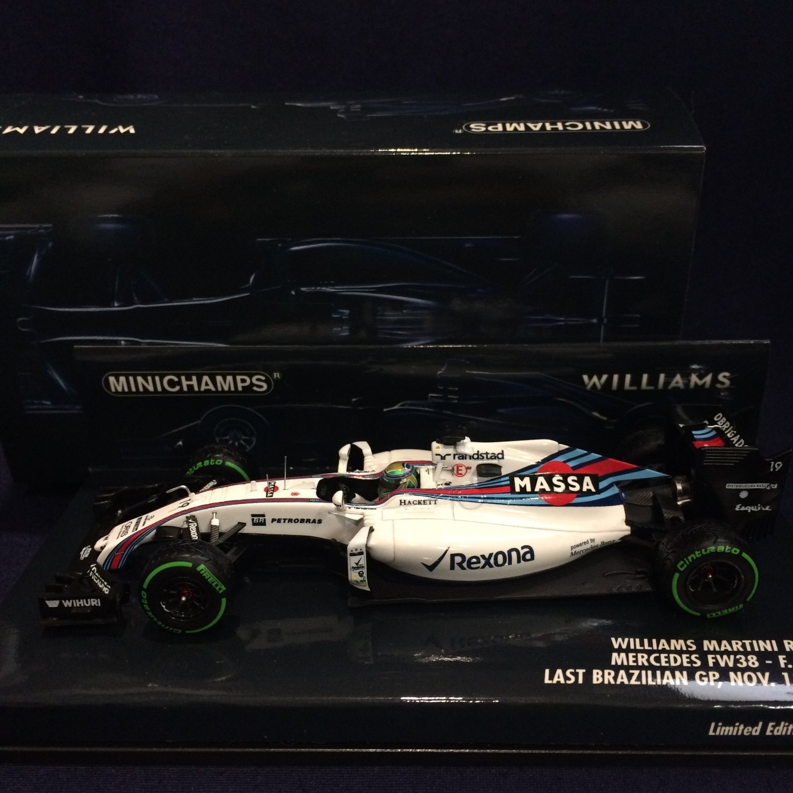 画像1: セカンドハンド品●PMA 1/43 WILLIAMS MARTINI MERCEDES FW38 LAST BRAZILIAN GP 2016 (F.マッサ) #19