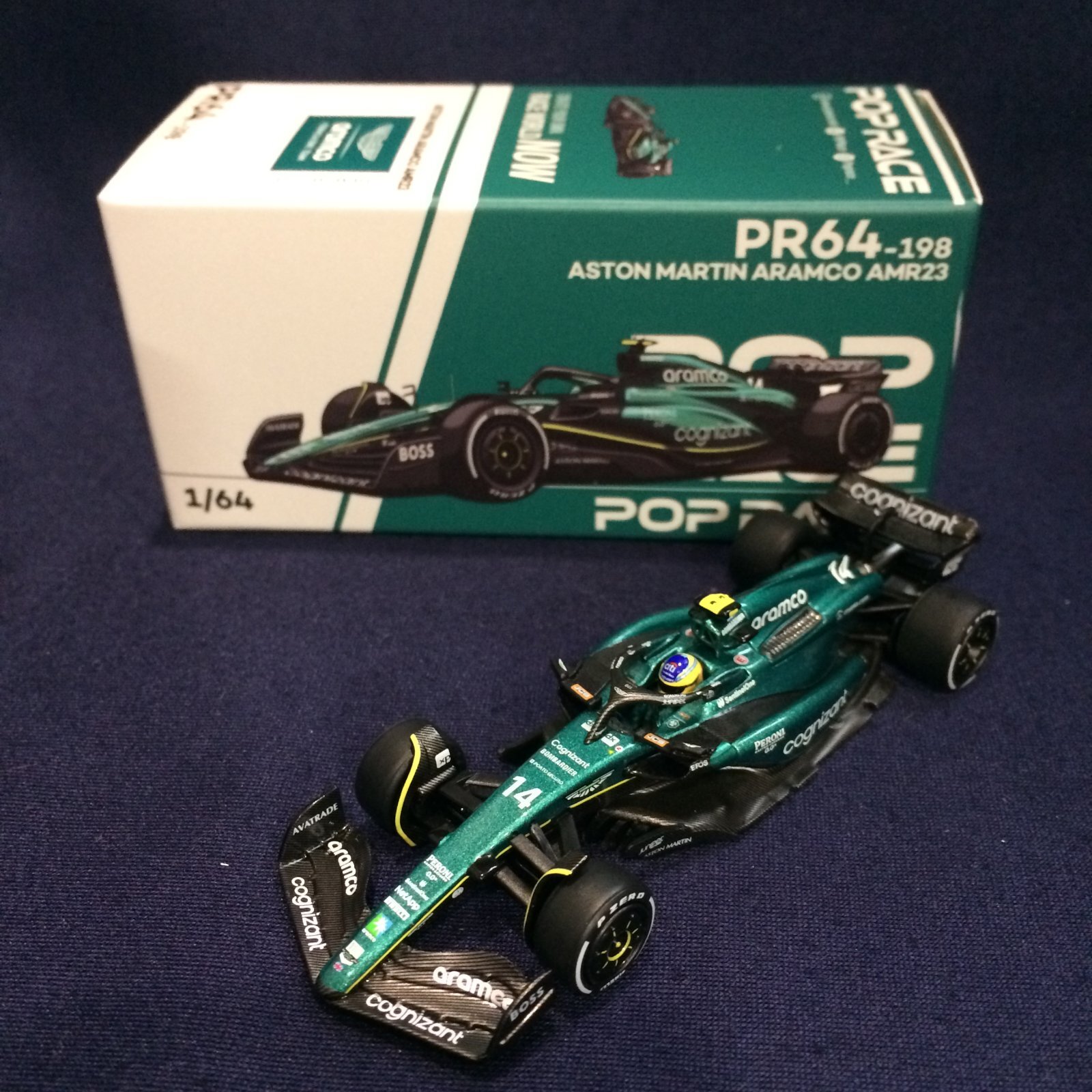 画像1: 新品正規入荷品●POP RACE 1/64 ASTON MARTIN AMR23 (F.アロンソ) #14